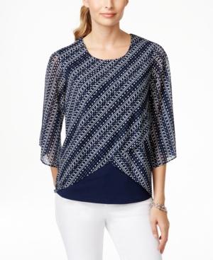 Style & Co. Embellished Tulip Hem Layered Look Blouse, Only At Macy's
