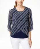 Style & Co. Embellished Tulip Hem Layered Look Blouse, Only At Macy's