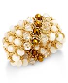 Inc International Concepts Gold-tone Multi-stone Stretch Bracelet, Only At Macy's
