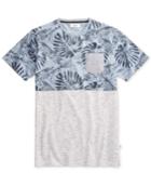 Univibe Men's Maklebro Colorblocked Floral-print Cotton Pocket T-shirt
