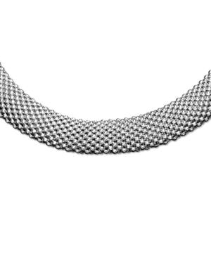 Sterling Silver Necklace, Mesh Oval