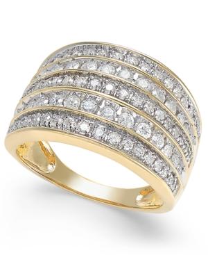 Diamond Five Row Statement Ring (1 Ct. T.w.) In 14k Gold