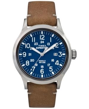 Timex Men's Expedition Scout Tan Leather Strap Watch 40mm Tw4b01800cb