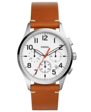 Fossil Men's Chronograph Vintage 54 Brown Leather Strap Watch 42mm