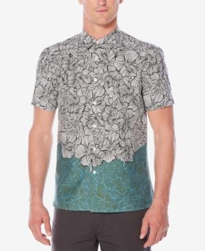 Perry Ellis Men's Classic-fit Luau Colorblocked Floral-print Shirt