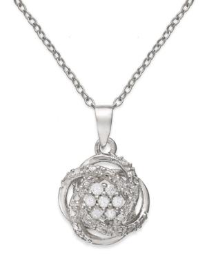 Diamond Love Knot Pendant Necklace (1/10 Ct. T.w.) In 18k Gold-plated Sterling Silver Or Sterling Silver