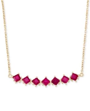 Rare Featuring Gemfields Certified Ruby Fancy Statement Necklace (1-1/2 Ct. T.w.) In 14k Gold