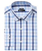 Bar Iii Men's Slim-fit Stretch Blue Bold Multi Gingham Dress Shirt, Only At Macy's