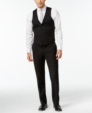 Bar Iii Black Solid Slim-fit Vest