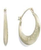 Etched Graduated Hoop Earrings In 10k Gold