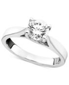 Engagement Ring, Certified Diamond (1/3 Ct. T.w.) And 14k White Gold