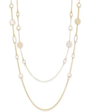Charter Club Gold-tone Shell-look Long Length Double Layer Necklace, Only At Macy's