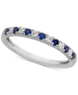 Sapphire (1/4 Ct. T.w.) & Diamond (1/6 Ct. T.w.) Band In 14k White Gold