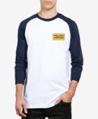 Volcom Men's Wrecker Logo-print 3/4 Raglan-sleeve T-shirt