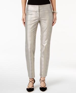 Alfani Petite Textured Straight-leg Pants, Only At Macy's