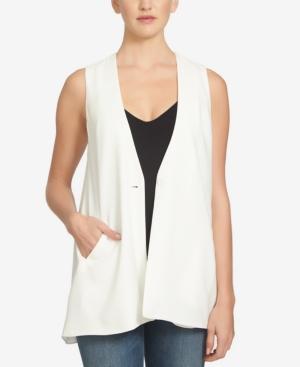 1.state Collarless Button-front Vest