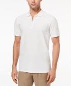Ryan Seacrest Distinction Men's Slim-fit White Textured 1/4-zip Polo, Created For Macy's