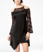 The Edit By Seventeen Juniors' Lace-trimmed Cold-shoulder Dress, Created For Macy's