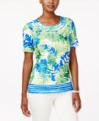 Alfred Dunner Petite Tropical-print Top