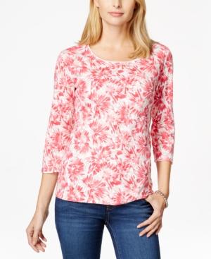 Karen Scott Petite Floral Print Top, Only At Macy's