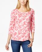 Karen Scott Petite Floral Print Top, Only At Macy's