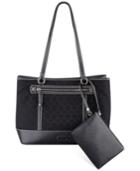 Nine West Signature Jacquard Tote With Wristlet