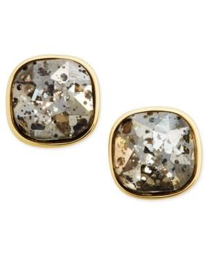 Abs By Allen Schwartz Gold-tone Dark Horse Stud Earrings