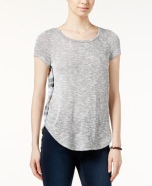 Almost Famous Juniors' High-low Top With Plaid Back