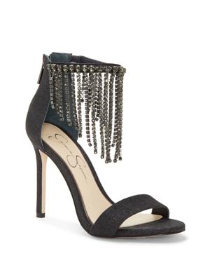 Jessica Simpson Jiena Rhinestone-fringe Dress Sandals Women's Shoes
