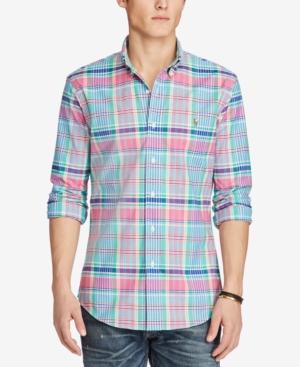 Polo Ralph Lauren Men's Slim-fit Plaid Stretch Oxford Shirt