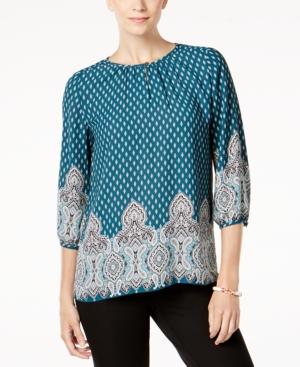 Charter Club Border-print Top, Created For Macy's