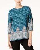 Charter Club Border-print Top, Created For Macy's