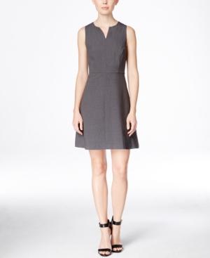 Kensie Sleeveless Split-neck A-line Dress