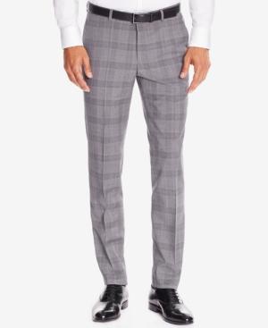 Boss Men's Regular/classic-fit Glen Checked Virgin Wool Dress Pants