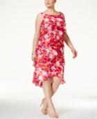 Sl Fashions Plus Size Tiered Floral-print Sheath Dress