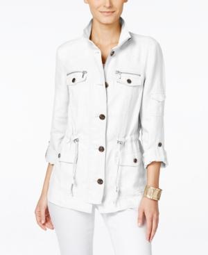 Inc International Concepts Linen Utility Jacket, Created For Macy's