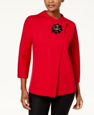 Jm Collection Asymmetrical Embellished Cardigan, Created For Macy's