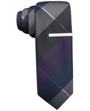 Alfani Red North Grid Skinny Tie, Only At Macy's