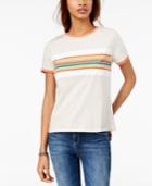 Pretty Rebellious Juniors' Cotton Retro Striped T-shirt