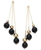 14k Gold Earrings, Faceted Onyx 3-drop Earrings (9 Ct. T.w.)