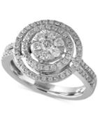 Effy Diamond Double Halo Ring (3/4 Ct. T.w.) In 14k White Gold