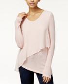 Bar Iii Asymmetrical Contrast Snit Top, Only At Macy's