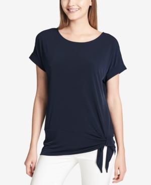 Calvin Klein Short-sleeve Tie-hem Top