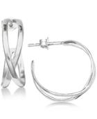 Giani Bernini Crisscross Hoop Earrings In Sterling Silver, Created For Macy's
