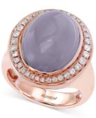 Effy Chalcedony (8-1/2 Ct. T.w.) And Diamond (1/3 Ct. T.w.) Ring In 14k Rose Gold