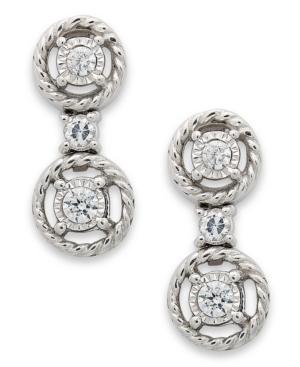 Trumiracle Diamond Earrings, 10k White Gold Diamond Rope Earrings (1/5 Ct. T.w.)