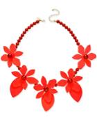Kate Spade New York Lovely Lillies Gold-tone Enamel Floral Statement Necklace