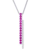 Lab-created Ruby (5/8 Ct. T.w.) & White Sapphire (1/5 Ct. T.w.) Double Bar 18 Pendant Necklace In Sterling Silver