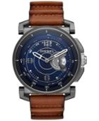 Diesel Men's Hybrid Dark Brown Leather Strap Smart Watch 47mm Dzt1003