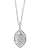 Effy Diamond Marquise Cluster 18 Pendant Necklace (3/4 Ct. T.w.) In 14k White Gold